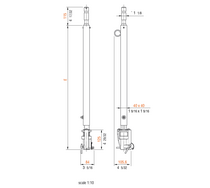 LTH PRO.fessional Telescopic drop arm 113cm up to 200cm with universal head