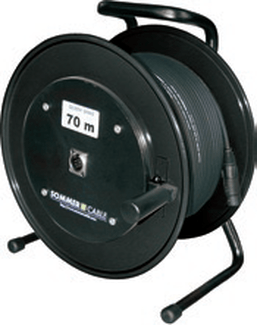 Cable drum HT300K, 5-pin XLR full, black 50m