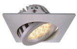 Kapego LED, TD36-20, 20W, 60 °, 3000K, silver, square recessed light