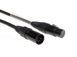 5-pin DMX cable male/female 2,5 m standard (3 pol. connected)
