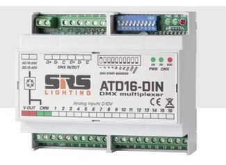 SRS ATD16-DIN Analog 0-10V to DMX converter, 16 ch
