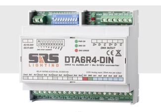 SRS DTA6R4-DIN  DMX/6x 0-10V+4x RELAY NC/NO/CMN, i