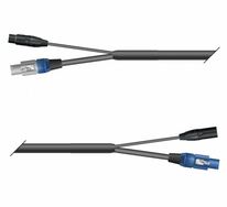 DMX + Power hybrid cable Neutrik XLR 3 pin male/female + Powercon IN/OUT 1,5m