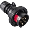 CEE plug 16A, 5-pole, black, 400V, 6h, IP67