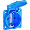 Built-in socket outlet SCHUKO IP54 blue