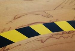 SquareTAPE color coding PVC tape yellow/black 50mm
