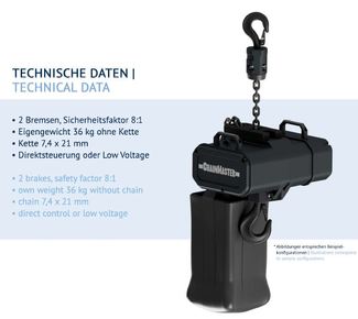 ChainMaster RiggingLift D8 Plus Ultra 1000kg - 4m/min.