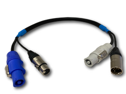DMX + Power hybrid cable Neutrik XLR 5 pin male/female + Powercon IN/OUT 0,75m
