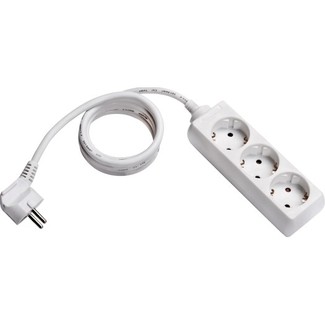 3-way power strip with 1,4m cable H05VV-F 3G1,5 white