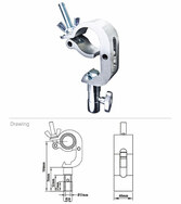 KCP-839 Triggerclamp with TV-spigot (male) and Mini-TV-spigot (female)
