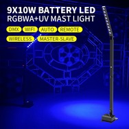 SquareLED akkubetriebene Buffet LED DesignStele 9x10W RGBWA+UV