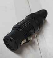 HICON XLR 5-pin, metal, solder cable connector female, gold plated contacts, straight, black