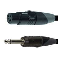 ENOVA 10 m XLR female to 1/4" plug 2 pole microphone cable analogue & AES with velcro