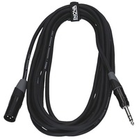 ENOVA 10 m XLR female to 1/4" plug 3 pole microphone cable 3-pin analogue & AES with velcro