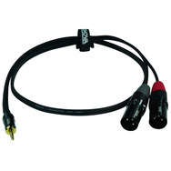 ENOVA 1 m Jack 3.5 mm 3 pol - 2 x XLR male 3 pol  Adapterkabel schwarz & rot Stereokabel