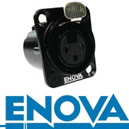 ENOVA XL13FB XLR Einbaubuchse Weibchen 3-polig schwarzes Metallgehäuse Lötanschluss Enova DE