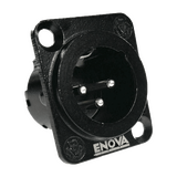 ENOVA XL13MB XLR Einbaustecker Männchen 3polig Schwarzes eloxiertes Metallgehäuse Lötanschluss