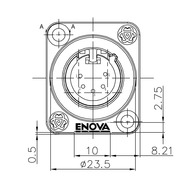 ENOVA XL15MB XLR Einbaustecker Männchen 5-polig schwarzes Metallgehäuse Lötanschluss