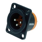 ENOVA XL13MB-W XLR chassis connector male 3-pin IP67 black plastic housing solder cups