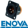 ENOVA XL13MB-W XLR Einbaubuchse Männchen 3-polig IP67 schwarzes Kunststoffgehäuse Lötanschluss